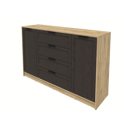 Тумба Тренд КТ-Т160 (Дуб золотой ЛДСП/ Дуб английский ЛМДФ) Ш1600 В1020 Г451